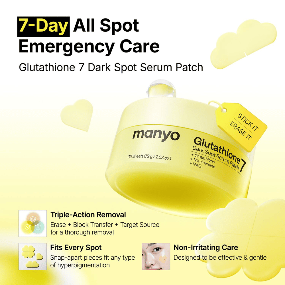 Ma:nyo Glutathione 7 Dark Spot Serum Patch trattamento localizzato per la cura rapida di macchie pigmentarie, segni post-acne e iperpigmentazione