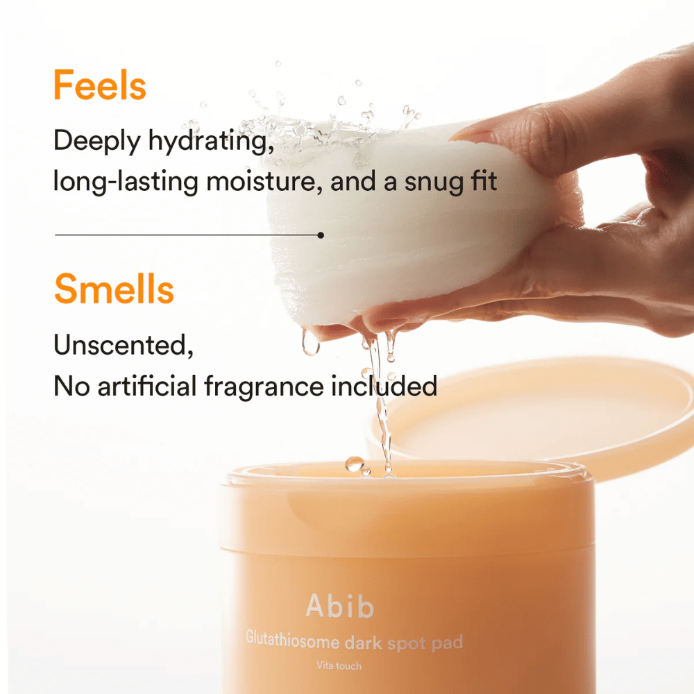 Pad Tonico idratante di Abib con formula senza profumo ed effetto glow per pelle sensibile.