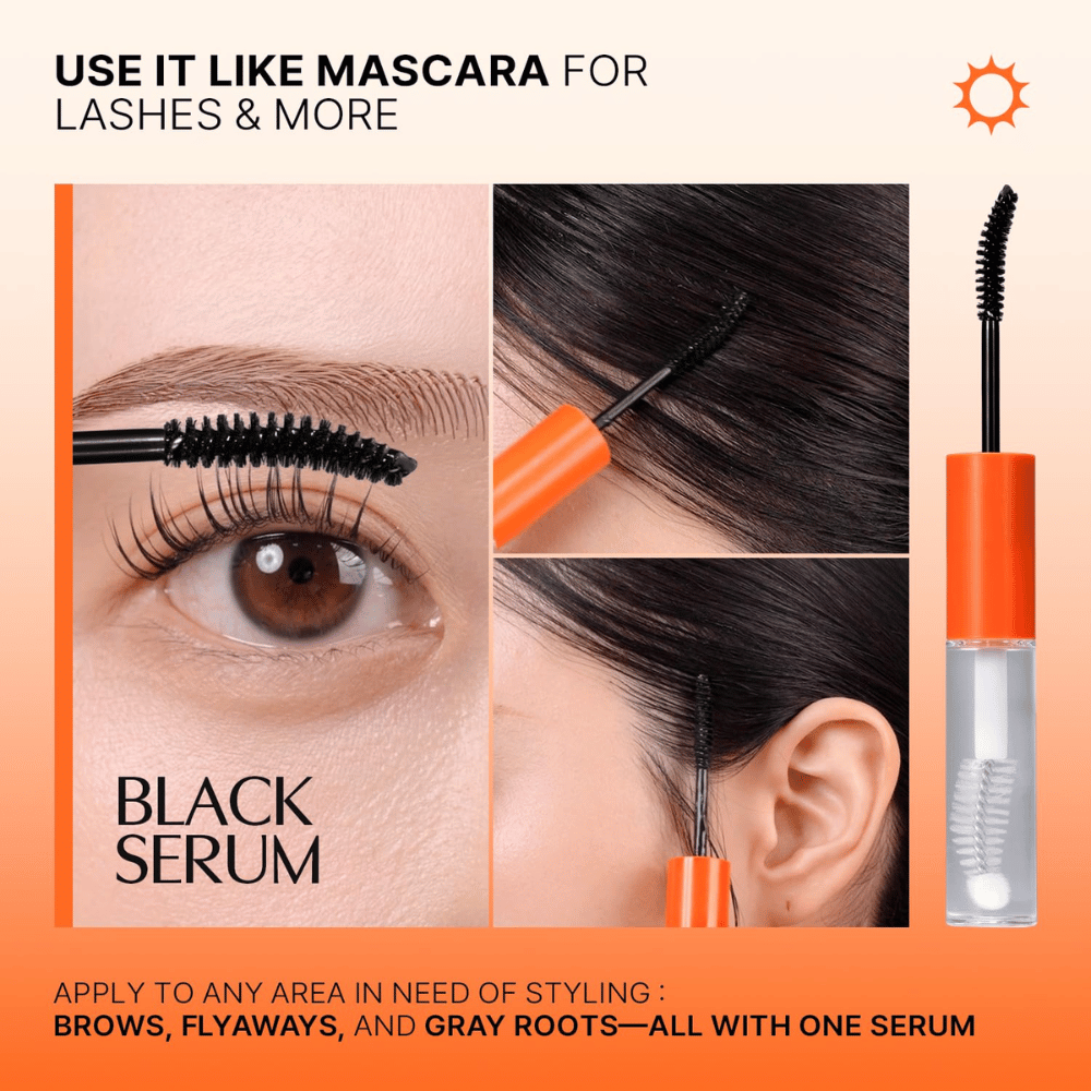 LILYEVE Grow Turn Exosome Dual Lash Serum – siero nero per il giorno da applicare su ciglia, sopracciglia e attaccatura dei capelli.