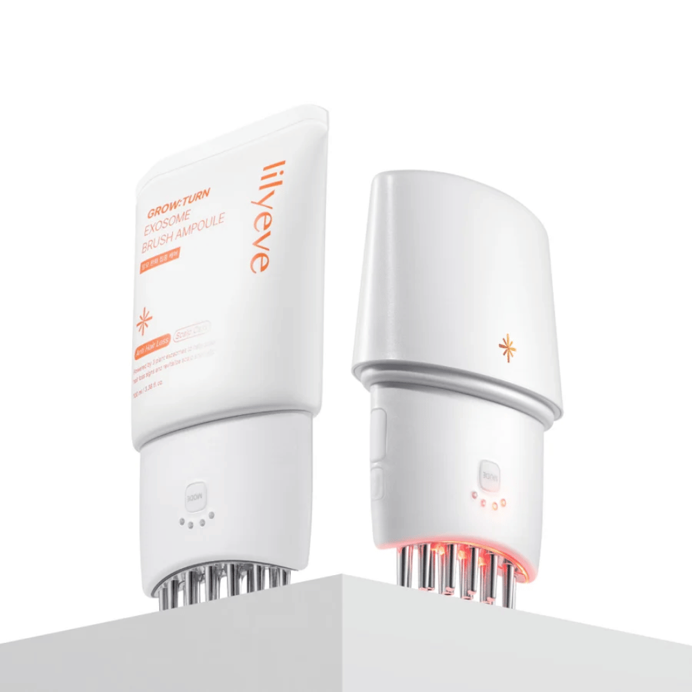 3. Lilyeve GrowTurn Pro – dispositivo per il cuoio capelluto insieme a GrowTurn Exosome Brush Ampoule