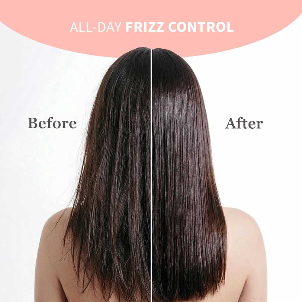 TOCOBO Heat Proof Hair Mist #01 Lowkey Famous – prima e dopo con controllo del crespo e capelli più lisci