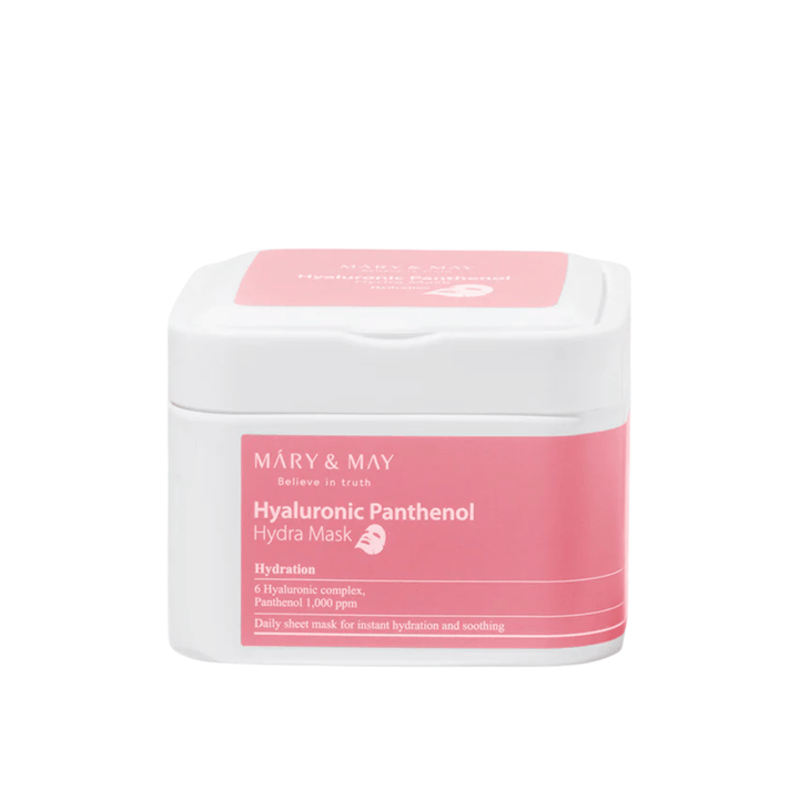 Mary & May Hyaluronic Panthenol Hydra Mask – coreano maschera viso con complesso di acido ialuronico e pantenolo 1000 ppm per idratazione profonda