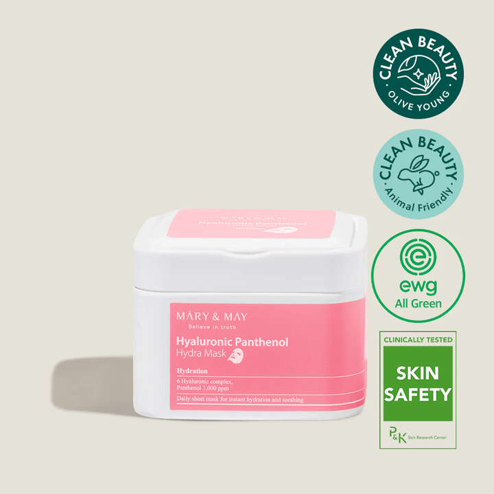 Mary & May Hyaluronic Panthenol Hydra Mask – sheet mask idratante con 6 acidi ialuronici e pantenolo, vegano e clean beauty
