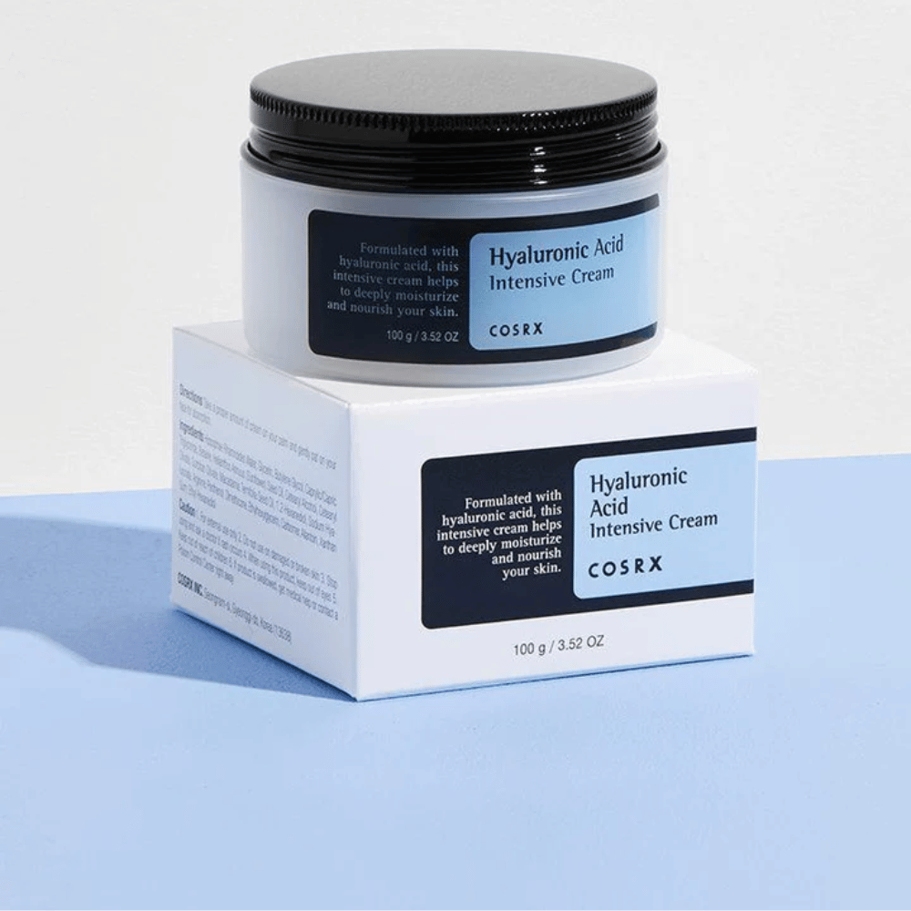 COSRX Hyaluronic Acid Intensive Cream 100 g in barattolo con scatola – crema viso intensiva con acido ialuronico per idratazione profonda e barriera cutanea rinforzata