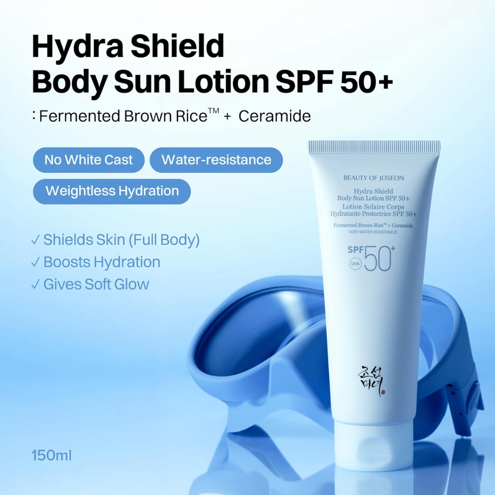 Beauty of Joseon Hydra Shield Body Sun Lotion SPF50+ protezione solare resistente all'acqua per il corpo 150 ml