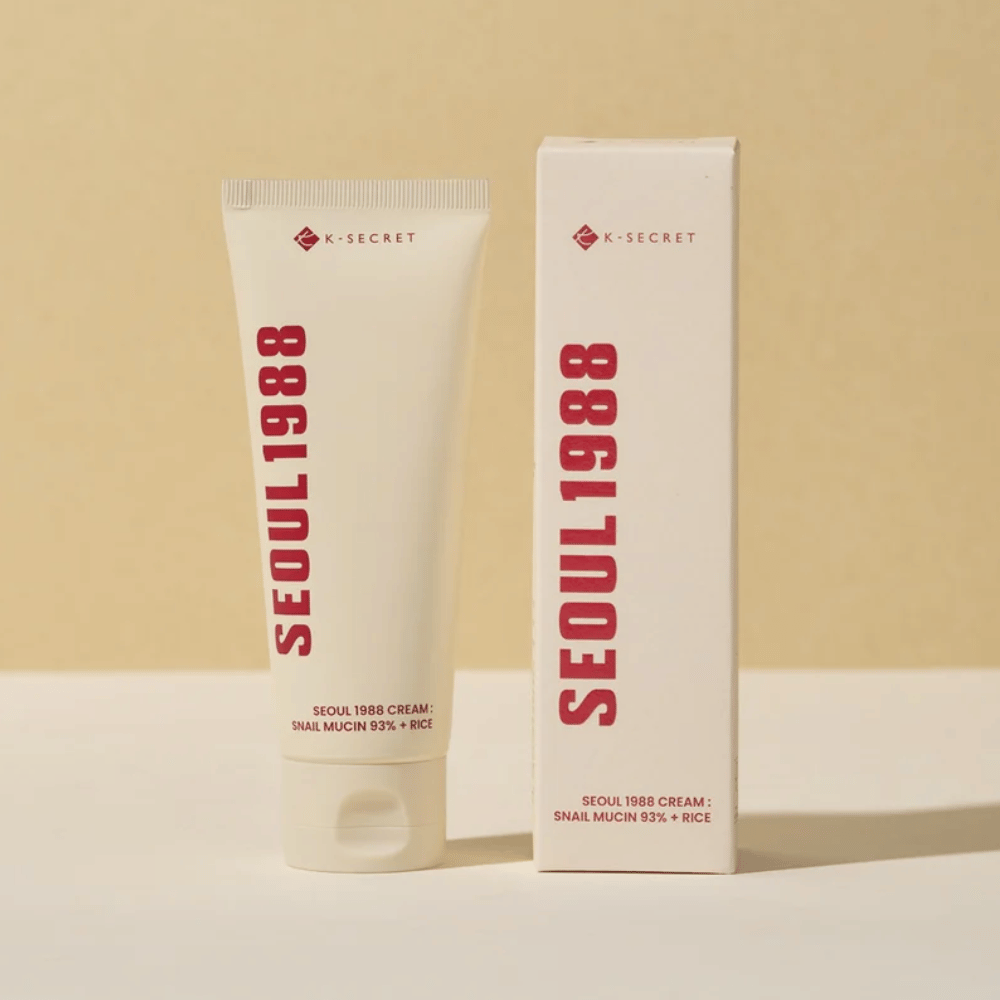 Immagine del prodotto con confezione per SEOUL 1988 Cream : Snail Mucin 93% + Rice 100ml