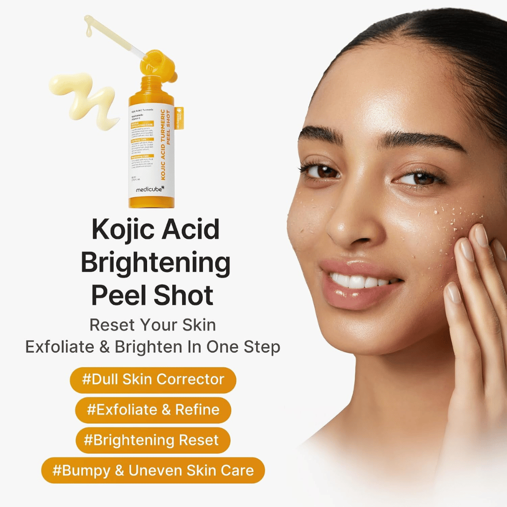 Medicube Kojic Acid Turmeric Peel Shot – peeling viso coreano per pelle spenta e non uniforme che esfolia e dona più luminosità alla pelle.