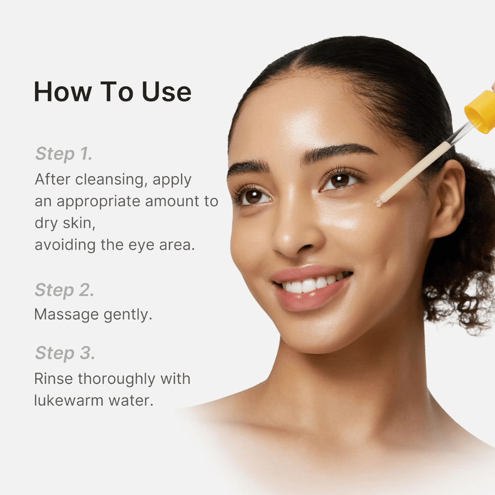 Come usare Medicube Kojic Acid Turmeric Peel Shot – applicare sulla pelle asciutta, massaggiare delicatamente e risciacquare con acqua tiepida.
