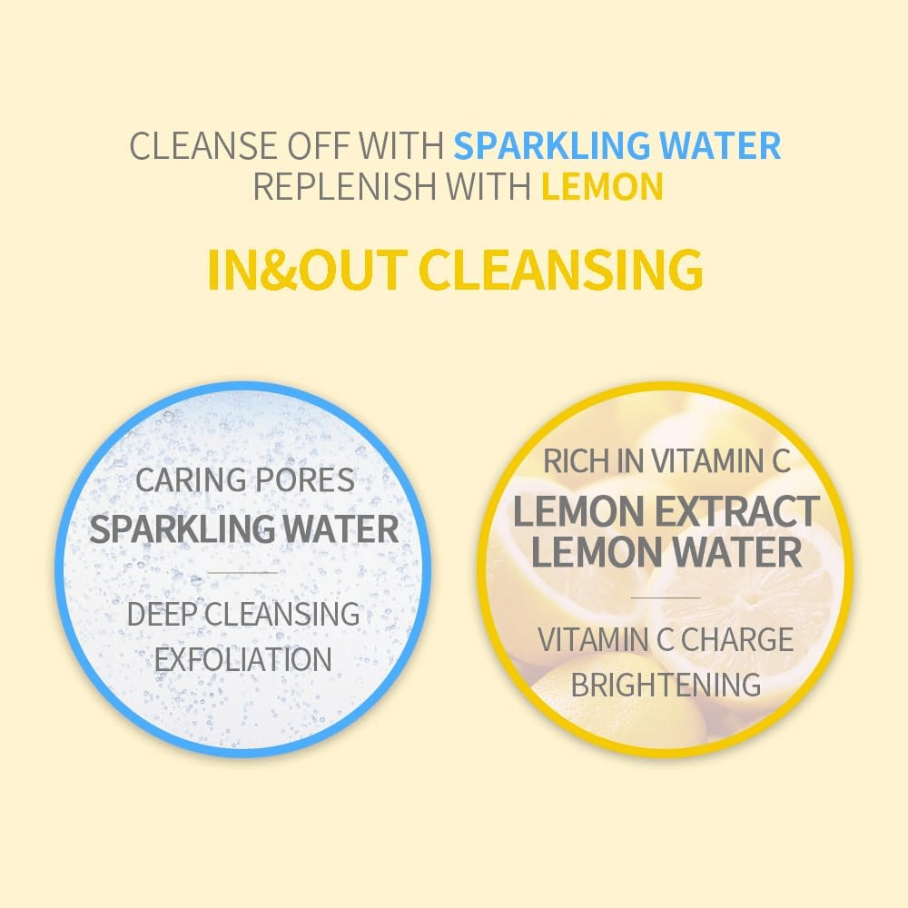 Secret Key Lemon Sparkling Cleansing Foam – pulisce i pori con acqua gassata e dona luminosità con estratto di limone ricco di vitamina C.
