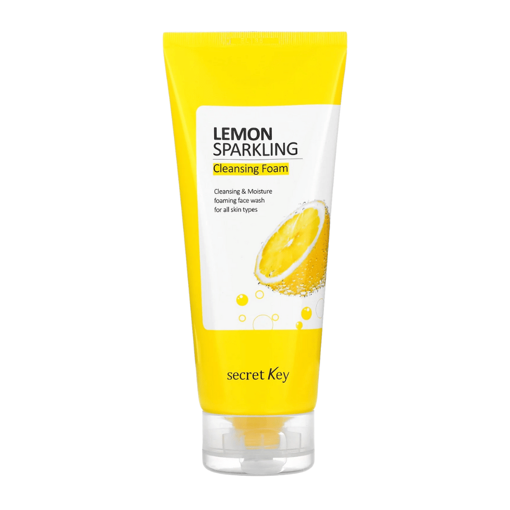 Secret Key Lemon Sparkling Cleansing Foam – delicato detergente viso con limone e acqua gassata per tutti i tipi di pelle.