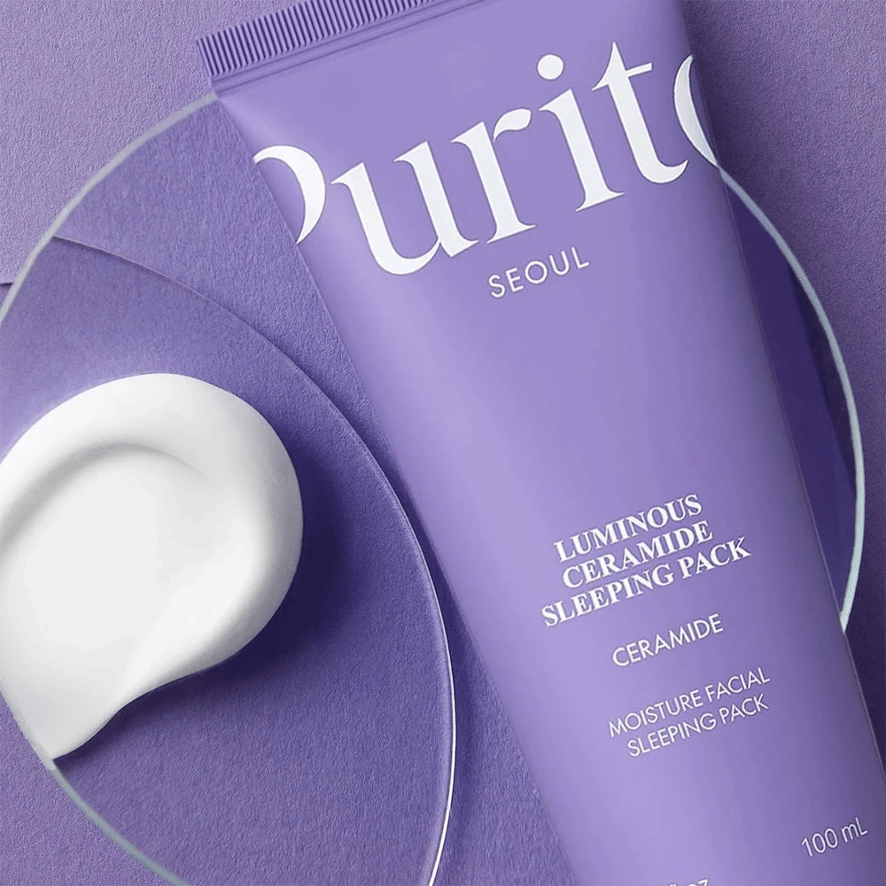 Purito Luminous Ceramide Sleeping Pack 100 ml – ceramide sleeping pack con texture cremosa per pelle secca e disidratata