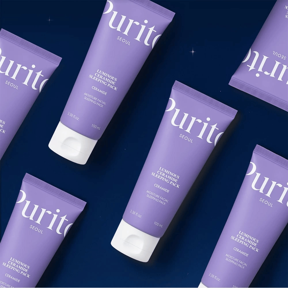 Purito SEOUL Luminous Ceramide Sleeping Pack – maschera notturna idratante con ceramidi che rafforza la barriera cutanea e dona luminosità