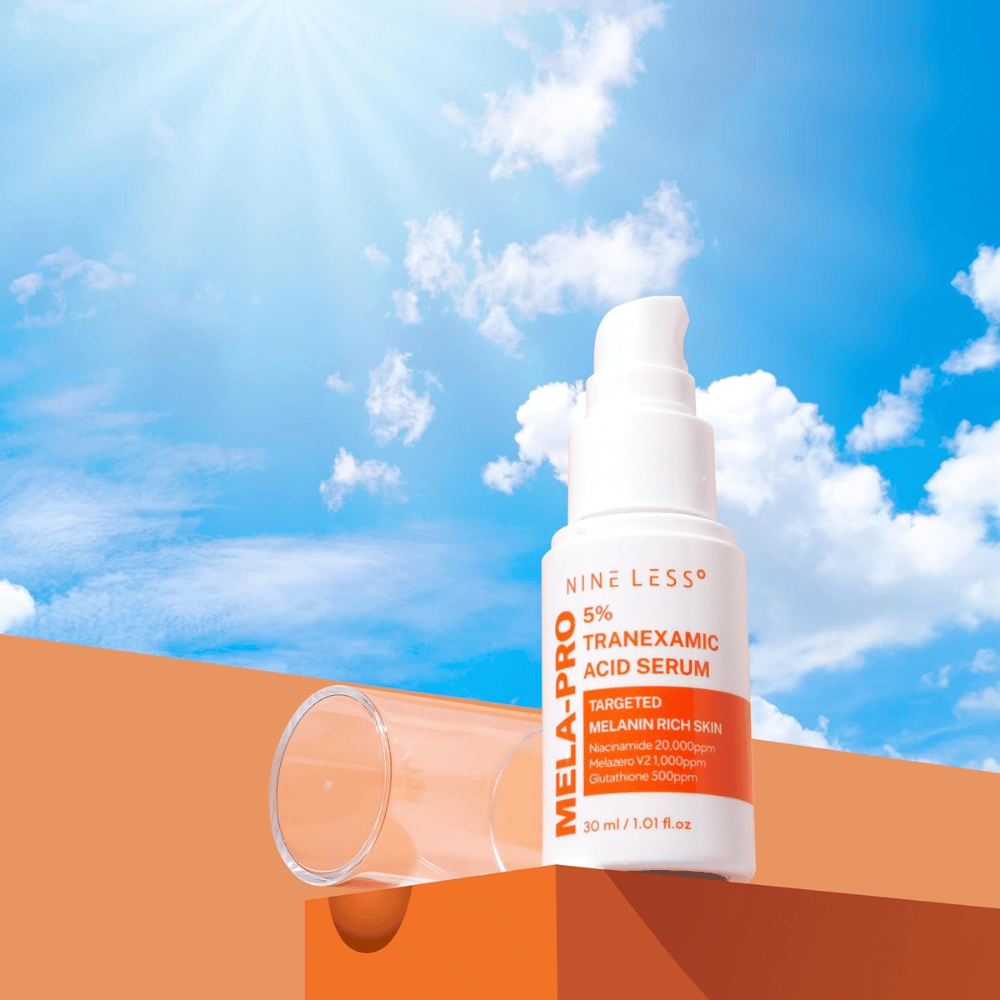 NINE LESS MELA-PRO 5% Tranexamic Acid Serum 30 ml, siero idratante che riduce l'iperpigmentazione e uniforma il tono della pelle.