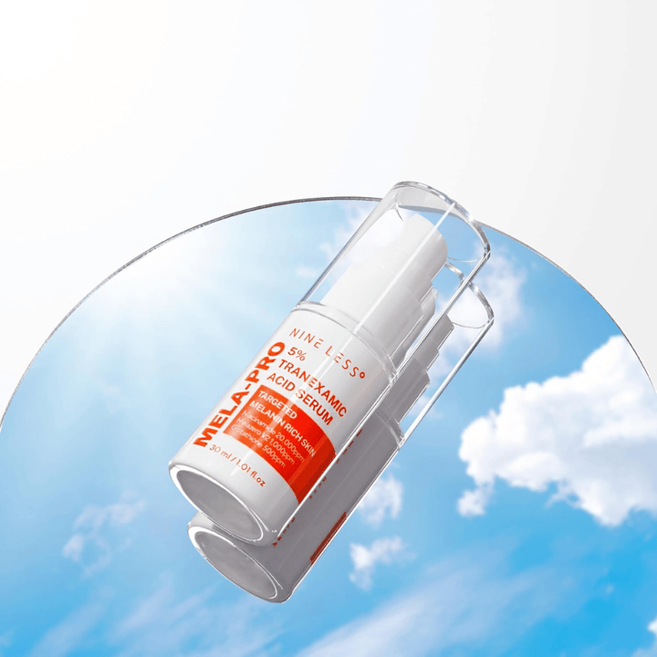NINE LESS MELA-PRO 5% Tranexamic Acid Serum 30 ml con pompa, siero per la pigmentazione e le macchie scure.