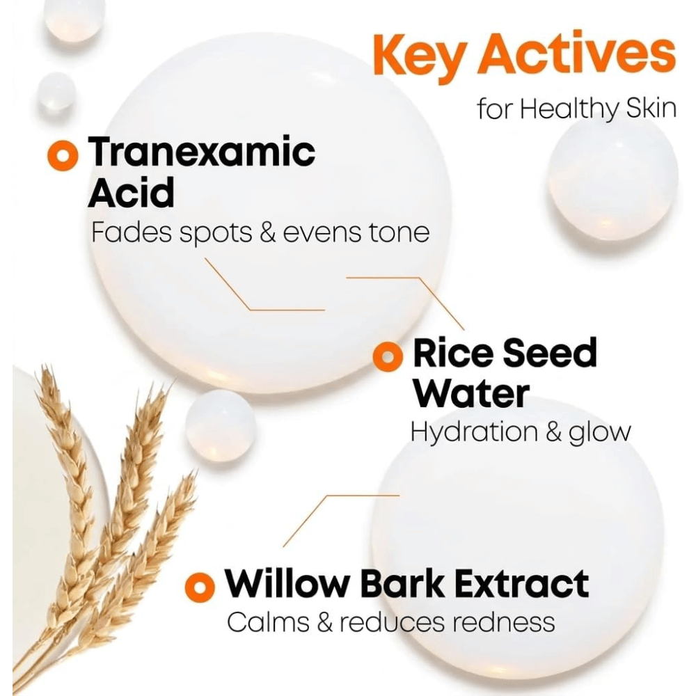 4. NINE LESS MELA-PRO Rice & TXA Toner – ingredienti chiave come acido tranexamico, estratto di riso ed estratto di corteccia di salice per un incarnato più uniforme e luminoso