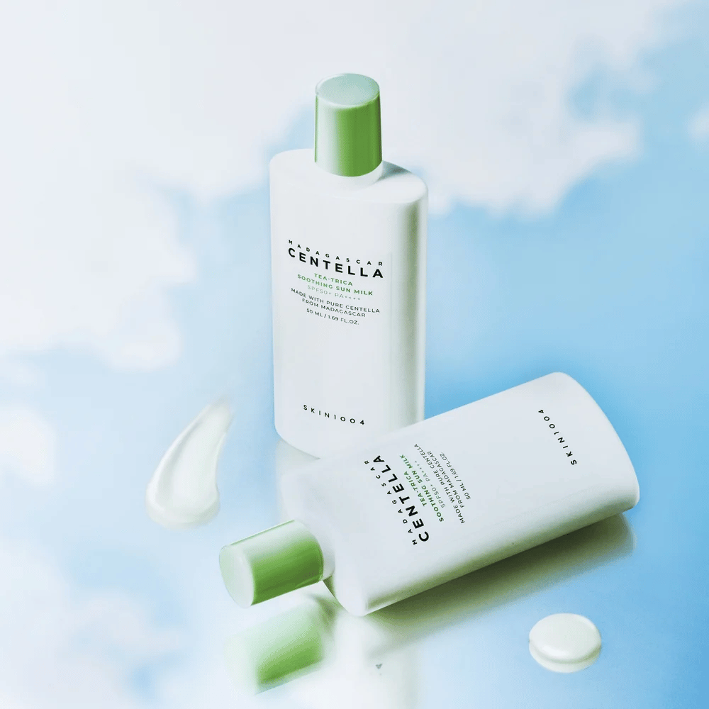 SKIN1004 Madagascar Centella Tea-Trica Soothing Sun Milk SPF50+ PA++++ protezione solare chimica idratante per il viso