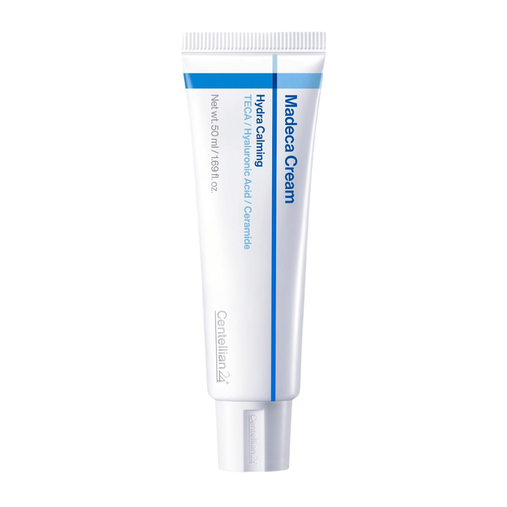 5. Centellian24 Madeca Cream Hydra Calming 50ml – tubo bianco con dettagli blu su sfondo bianco