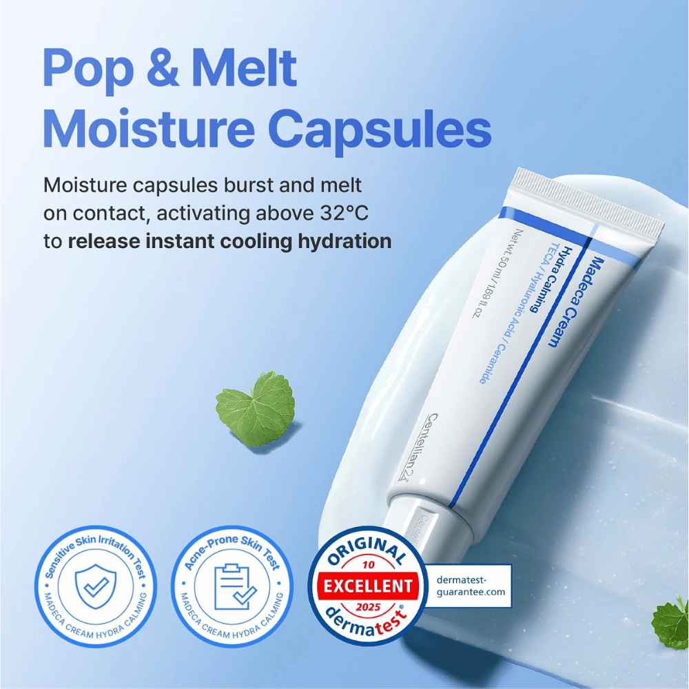 1. Centellian24 Madeca Cream Hydra Calming – crema viso idratante con capsule idratanti rinfrescanti per pelle sensibile