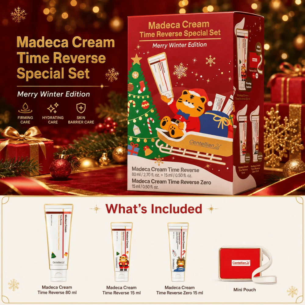 2. Centellian24 Madeca Cream Time Reverse Special Set Merry Winter Edition – set regalo con tre creme per il viso e mini borsa