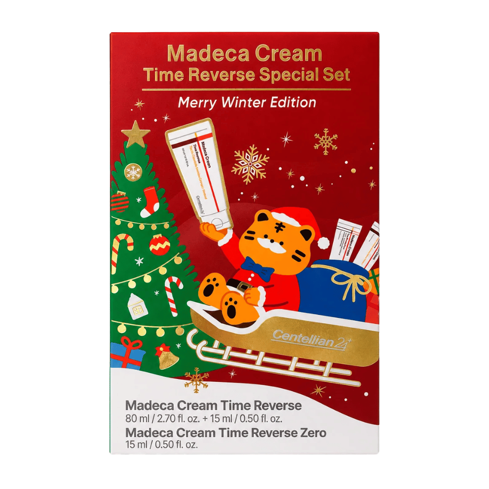 1. Centellian24 Madeca Cream Time Reverse Special Set Merry Winter Edition – set regalo natalizio con prodotti per la cura della pelle in confezione regalo rossa