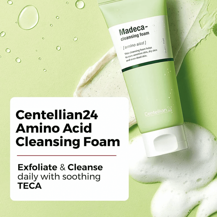 Centellian24 Madeca Amino Acid Cleansing Foam immagine del prodotto – schiuma detergente coreana con TECA e amminoacidi che esfoliano delicatamente, puliscono efficacemente la pelle e aiutano a idratare.