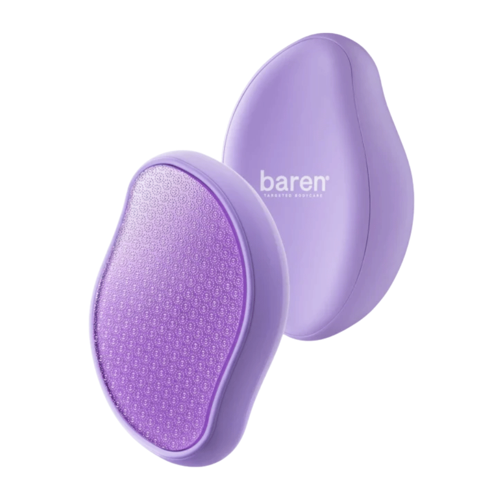 3. Baren Magic Glass Stone Foot File – lato anteriore e posteriore della lima per piedi viola con superficie abrasiva per rendere più morbidi i piedi secchi e ruvidi