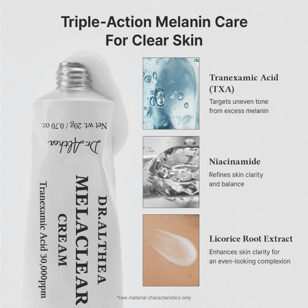 Dr. Althea Melaclear Cream con acido tranexamico, niacinamide ed estratto di radice di liquirizia