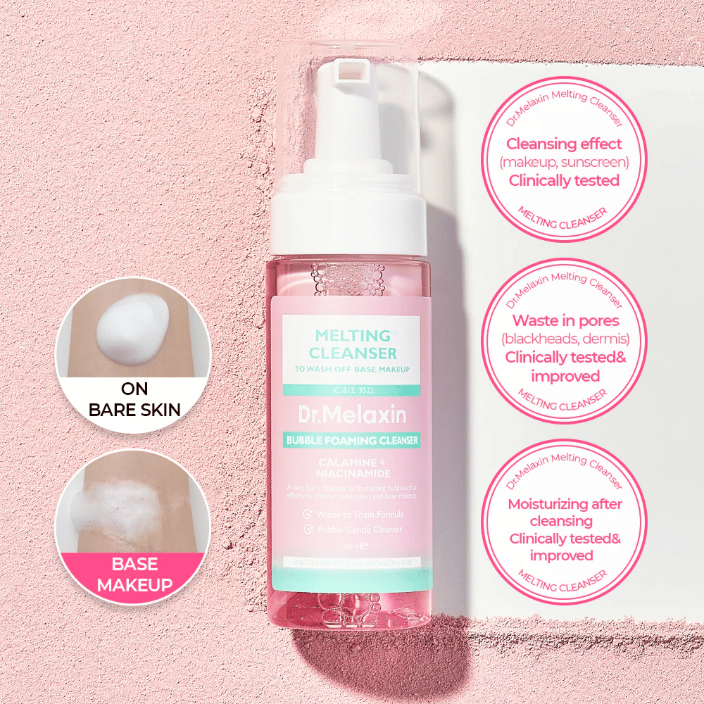 Dr. Melaxin Melting Cleanser con schiuma micellare che scioglie il trucco e pulisce delicatamente la pelle
