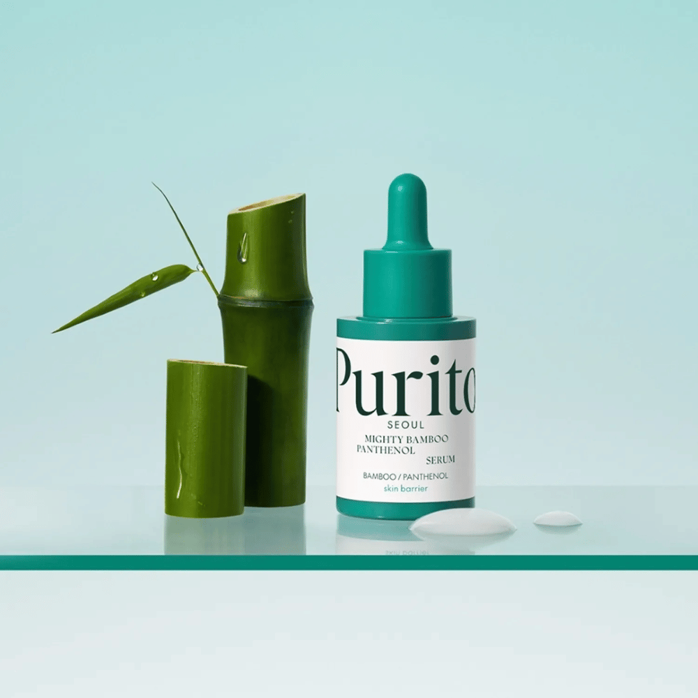 Purito Mighty Bamboo Panthenol Serum – siero coreano vegano con estratto di bambù e pantenolo che protegge e idrata la pelle.
