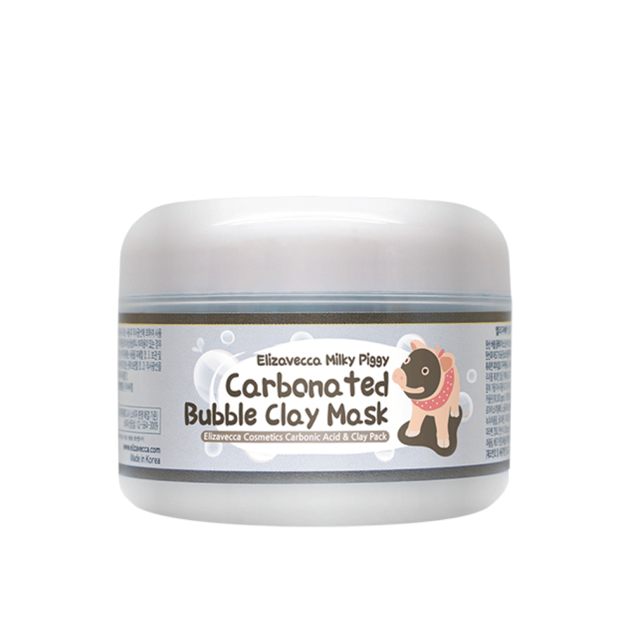Elizavecca Milky Piggy Carbonated Bubble Clay Mask in barattolo – maschera di argilla frizzante che schiuma sulla pelle e aiuta a pulire a fondo i pori.