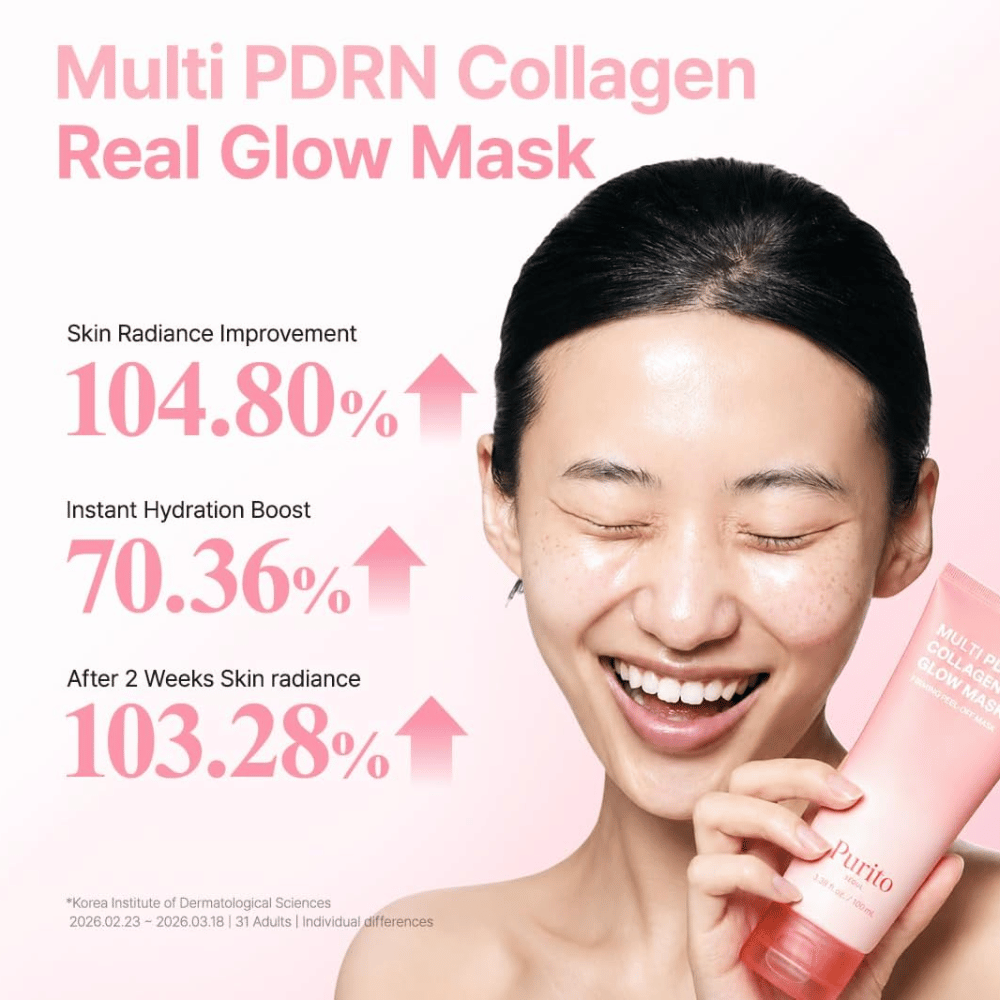 Purito SEOUL Multi PDRN Collagen Real Glow Mask – trattamento idratante maschera viso per una luminosità e un'idratazione migliorate
