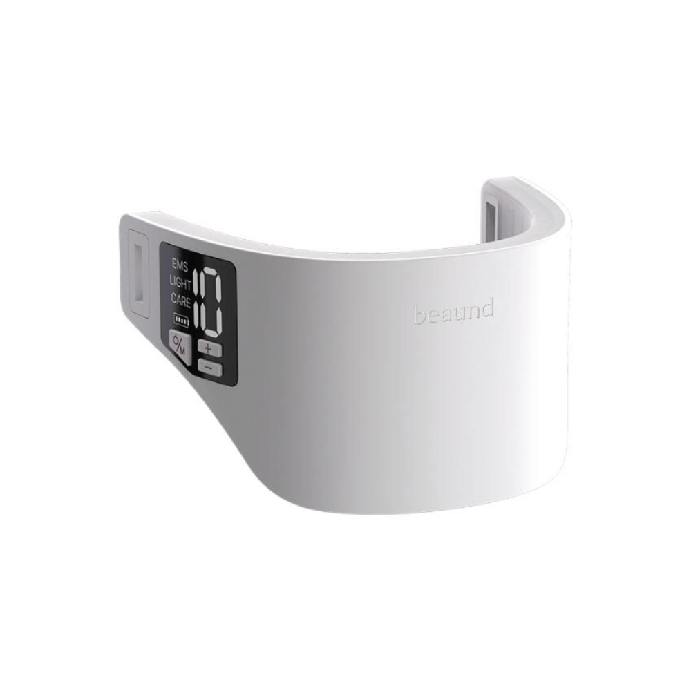 Immagine del prodotto di Beaund Neckcera senza cinturino. Il dispositivo ergonomico per il collo è progettato per adattarsi comodamente alla zona del collo durante il trattamento.