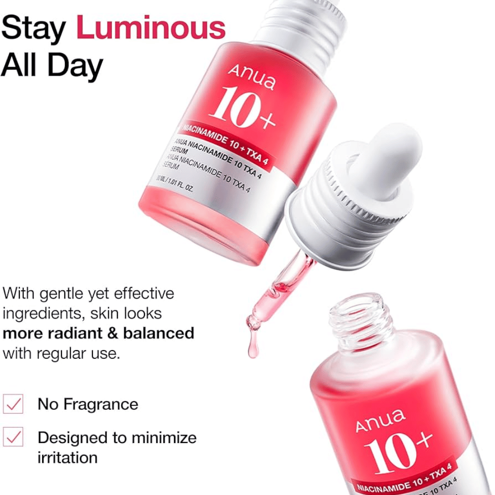 Siero altamente efficace con il 10% di niacinamide e il 4% di acido tranexamico per un tono della pelle più uniforme e radioso. Formula senza profumo che minimizza le irritazioni e bilancia la pelle.