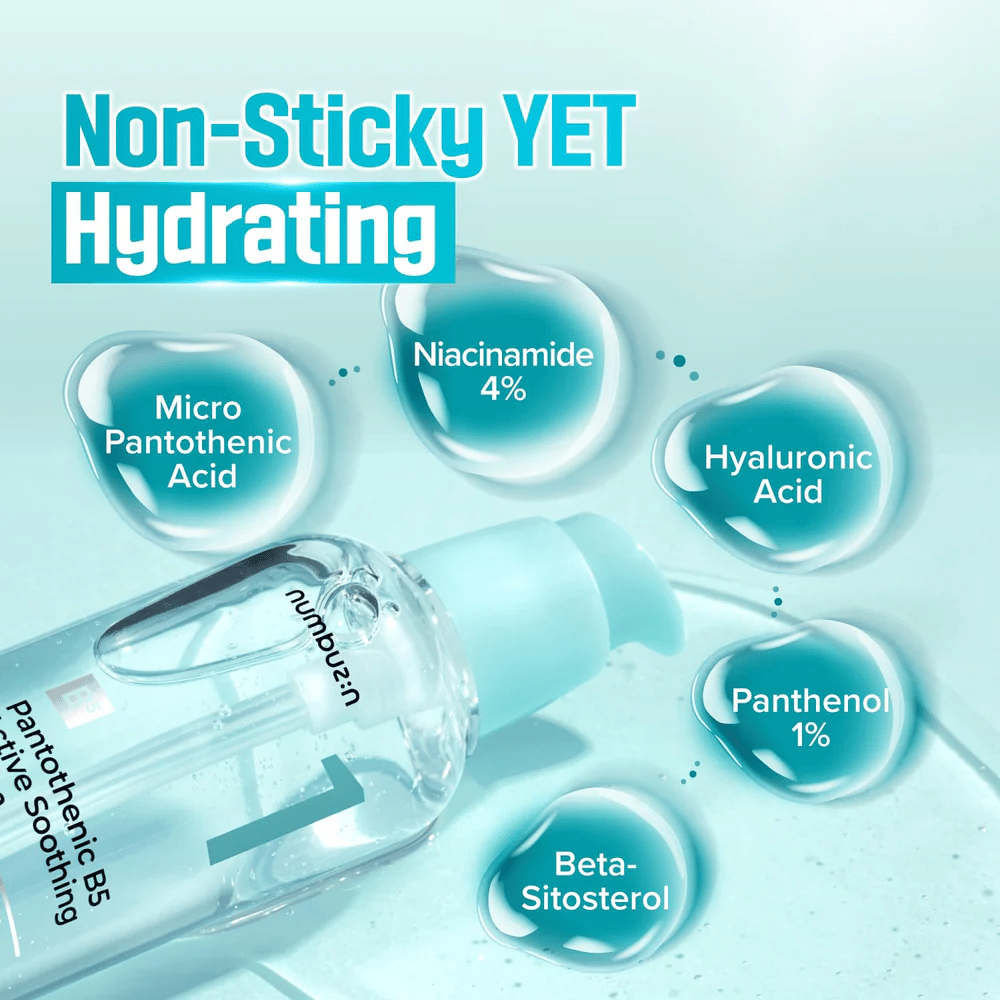 numbuzin No.1 Siero Pantotenico B5 con 4% niacinamide, 1% pantenolo e acido ialuronico – siero idratante e bilanciante il sebo contro i brufoli