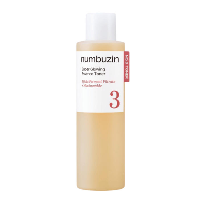 Numbuzin No.3 Super Glowing Essence Toner – illuminante tonico viso con filtrato di fermento bifida e niacinamide.