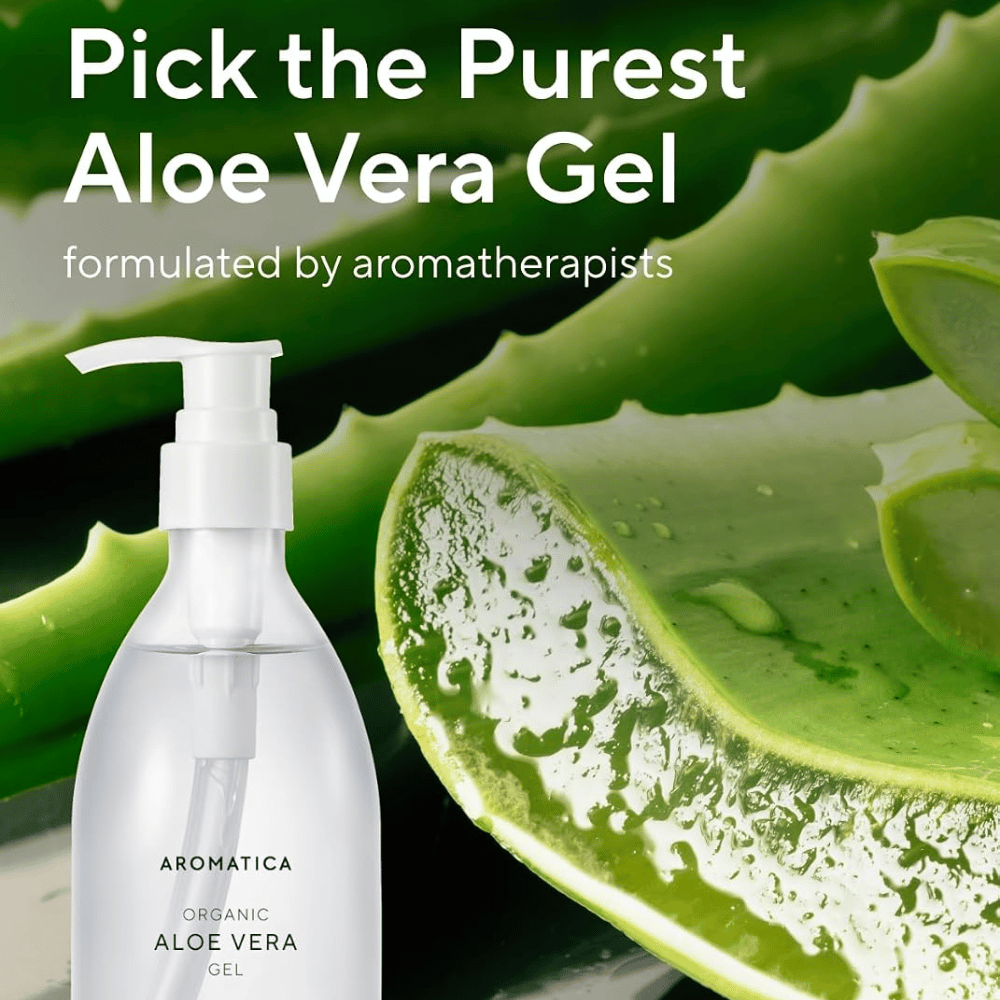 AROMATICA Organic Aloe Vera Gel – gel di aloe vera con foglia naturale di aloe vera