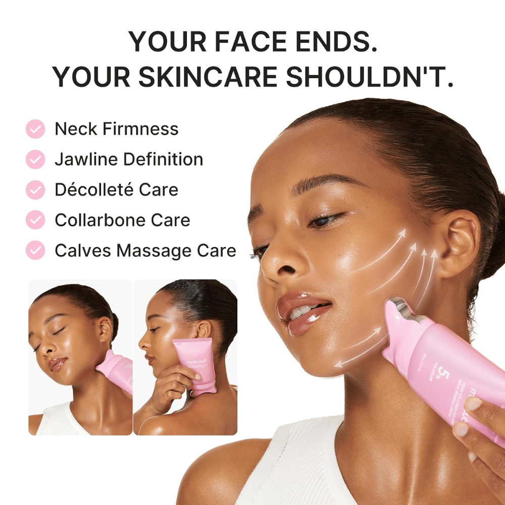 3. Medicube PDRN Collagen Gua Sha Neck Wrinkle Cream – massaggio rassodante per collo e linea della mandibola