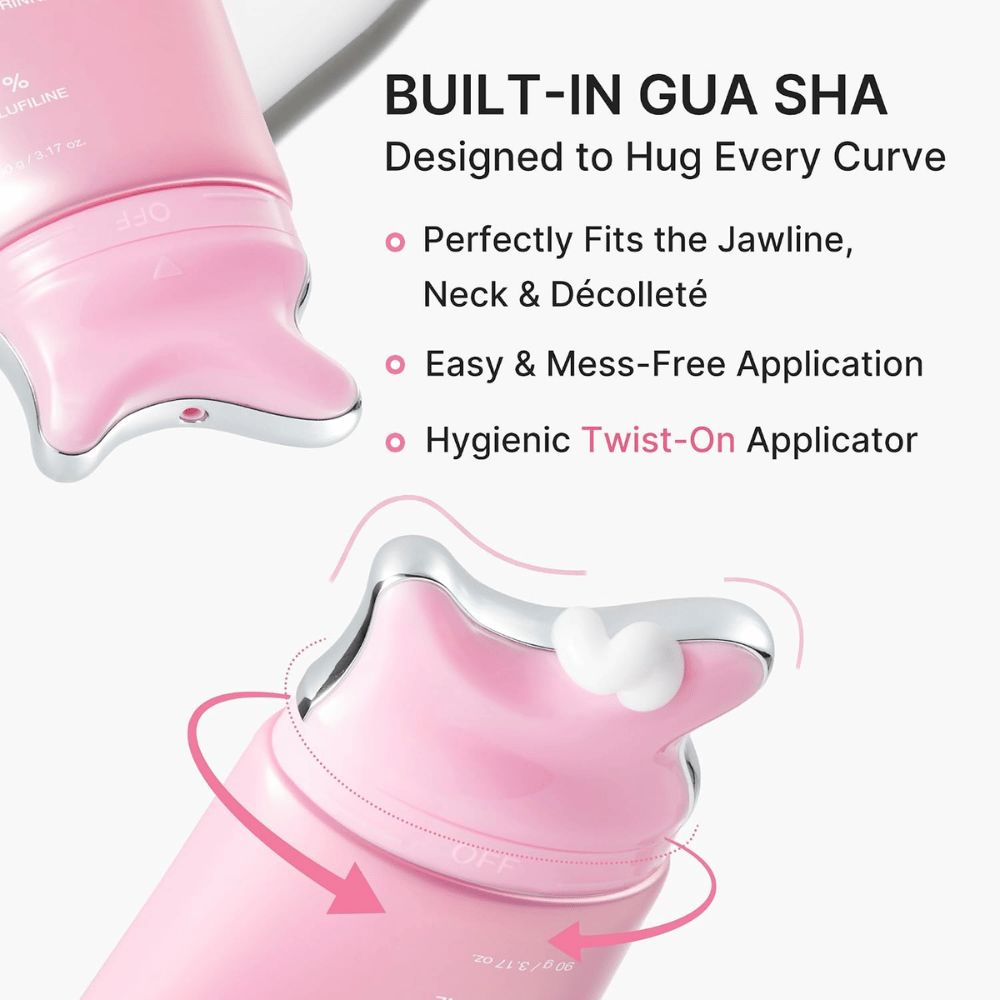 2. Medicube PDRN Collagen Gua Sha Neck Wrinkle Cream – applicatore gua sha integrato per collo, linea della mandibola e décolleté
