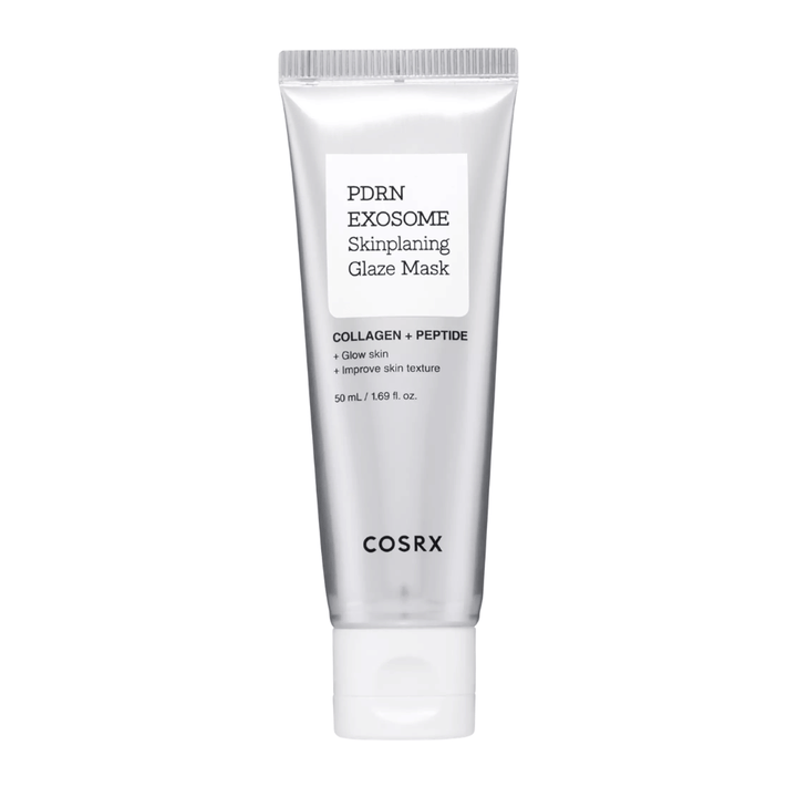 COSRX PDRN EXOSOME Skinplaning Glaze Mask – maschera viso con PDRN e peptidi che idratano, uniformano la grana della pelle e donano luminosità.