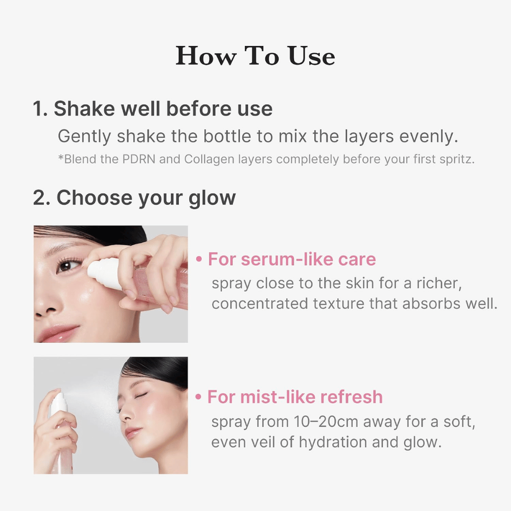 2. Medicube PDRN Pink Collagen Glow Jelly Mist Serum – utilizzo come mist viso idratante o siero concentrato