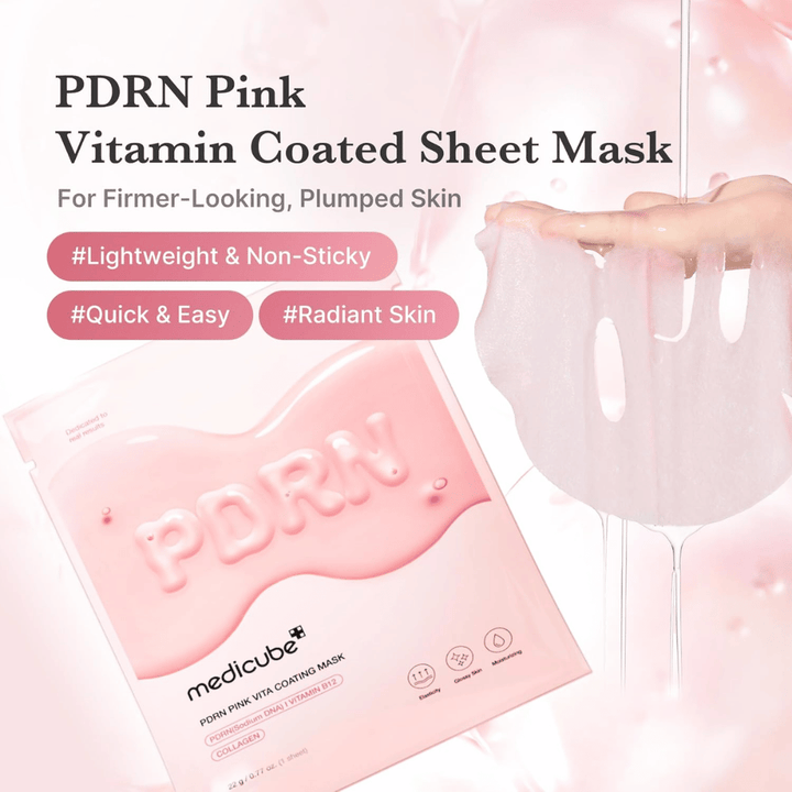 Immagine del prodotto con maschera e confezione – focus su sheet mask idratante con una sensazione leggera e non appiccicosa.