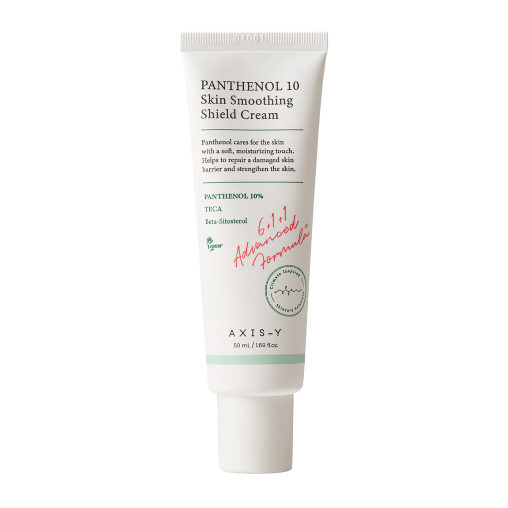 AXIS-Y Panthenol 10 Skin Smoothing Shield Cream immagine del prodotto da 50 ml su sfondo bianco