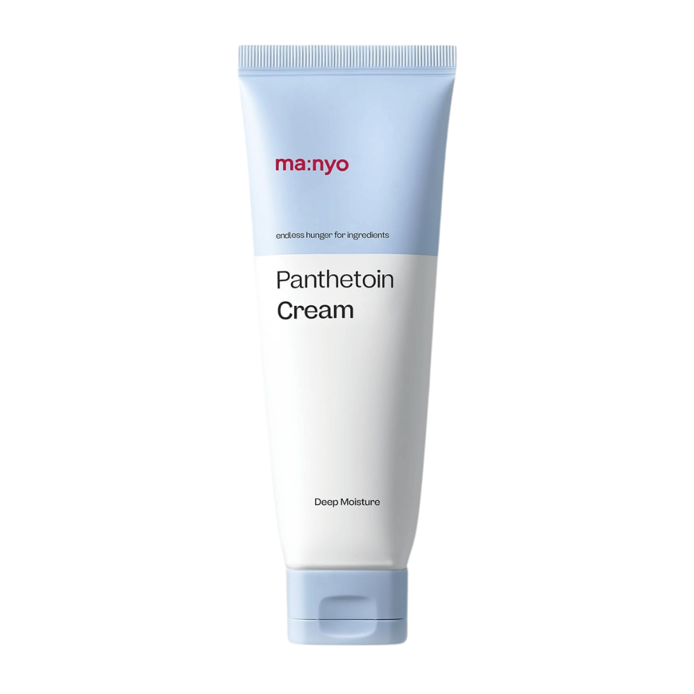 4. Ma:nyo Panthetoin Cream – crema viso idratante in tubo bianco e azzurro chiaro con la scritta Deep Moisture su sfondo bianco