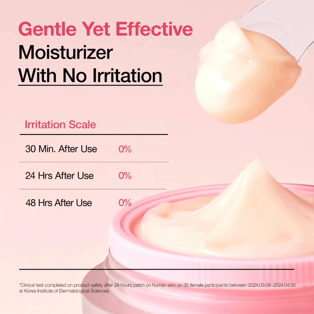 Anua Peach 77% Niacin Enriched Cream – crema idratante clinicamente testata che offre 0% di irritazione e calma efficacemente la pelle.