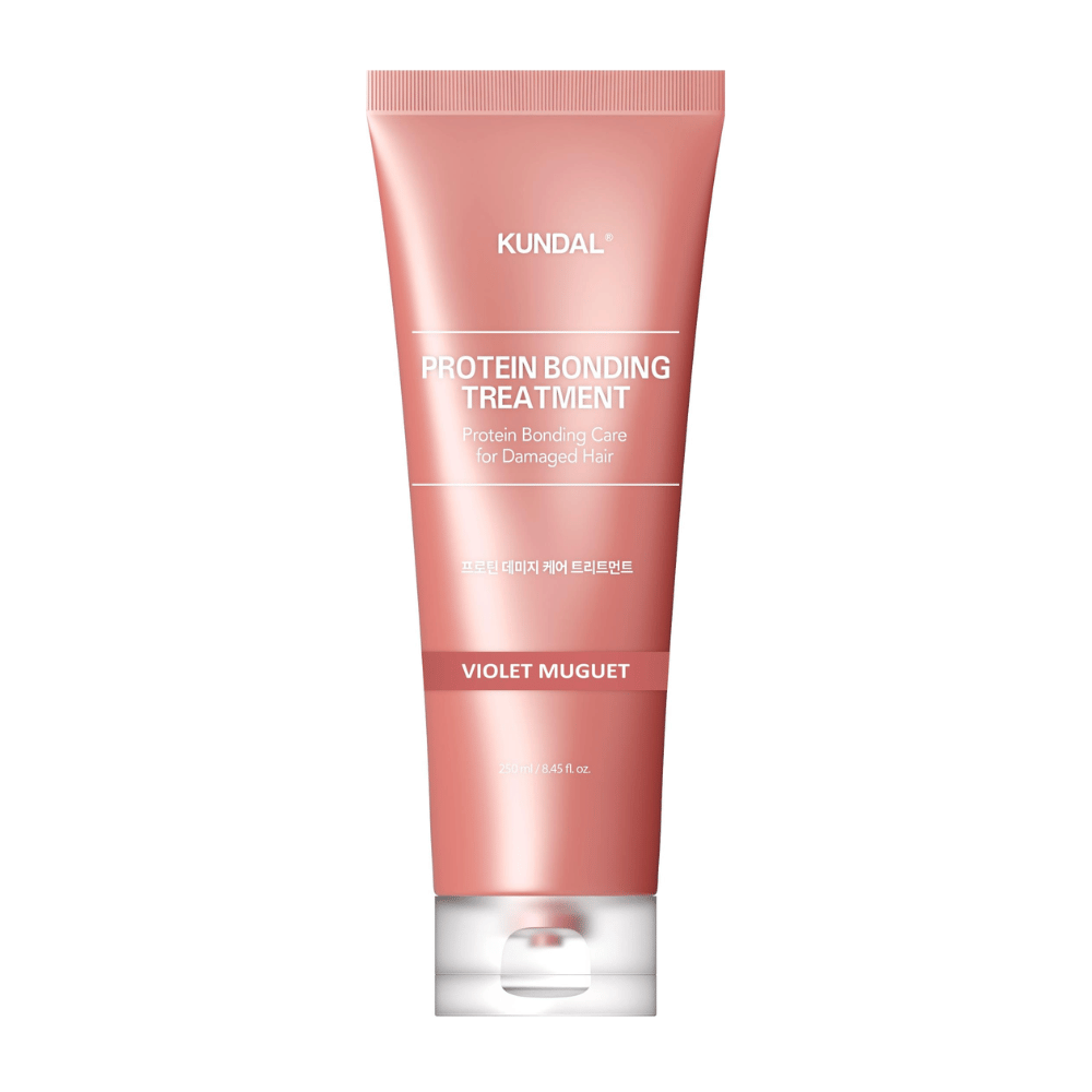 KUNDAL Protein Bonding Treatment Violet Muguet in tubo rosa, 250 ml, per capelli danneggiati.