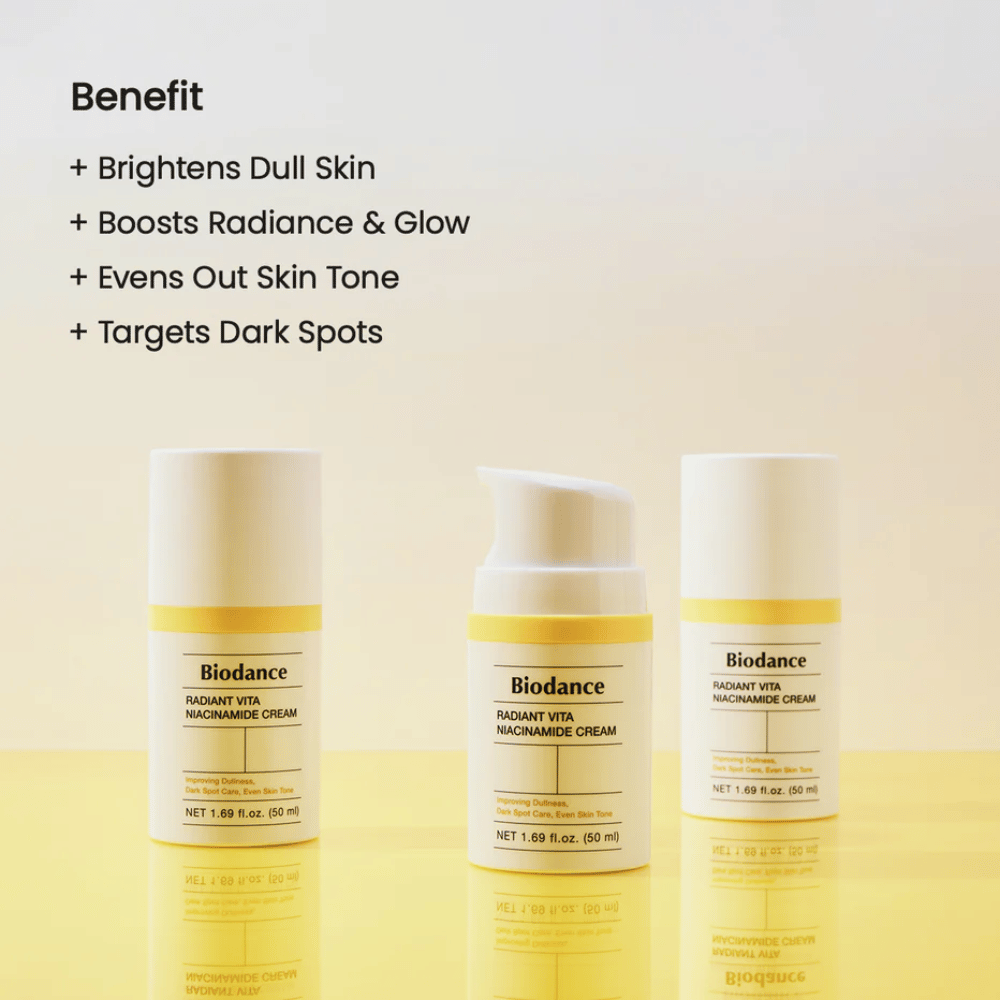 Biodance Radiant Vita Niacinamide Cream trio – crema viso per luminosità e pigmentazione