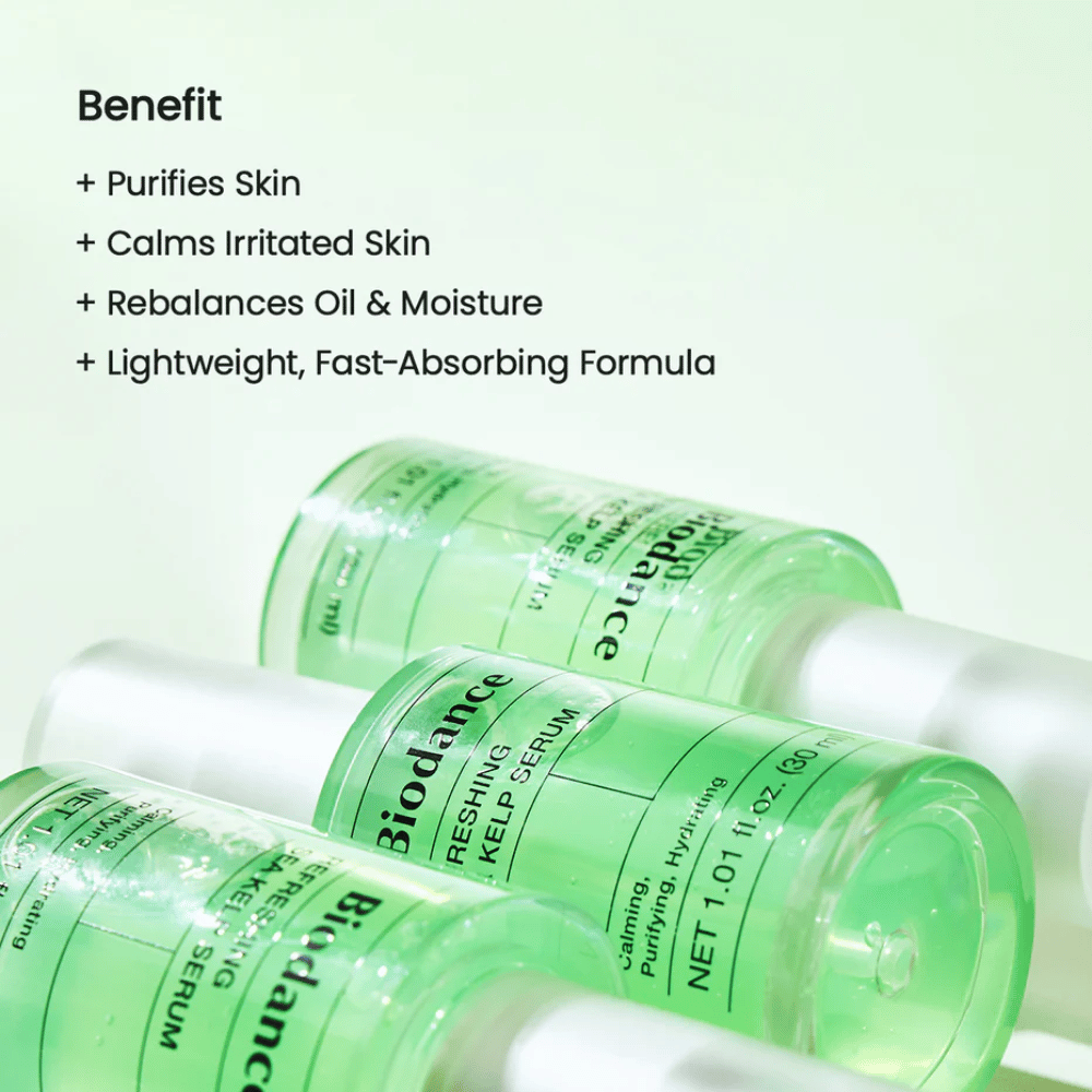 Biodance Refreshing Sea Kelp Serum – siero viso leggero che lenisce, purifica e bilancia la pelle grassa e mista.