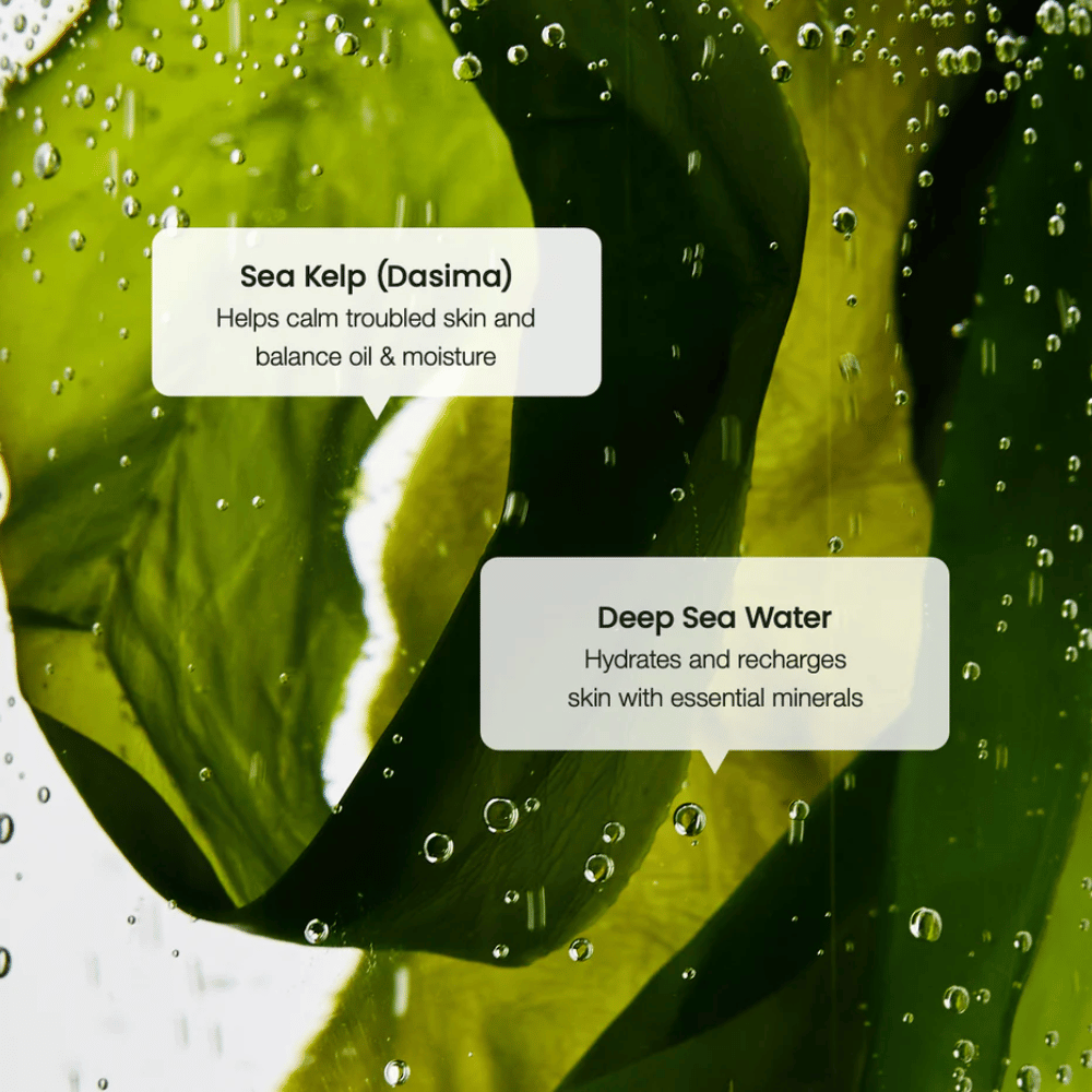 Estratto di alga marina e acqua di mare profonda in Biodance Refreshing Sea Kelp Serum – idrata e bilancia la pelle.