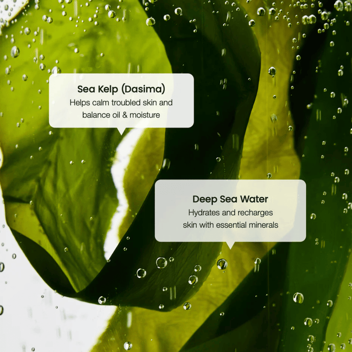 Estratto di alga marina e acqua di mare profonda in Biodance Refreshing Sea Kelp Serum – idrata e bilancia la pelle.
