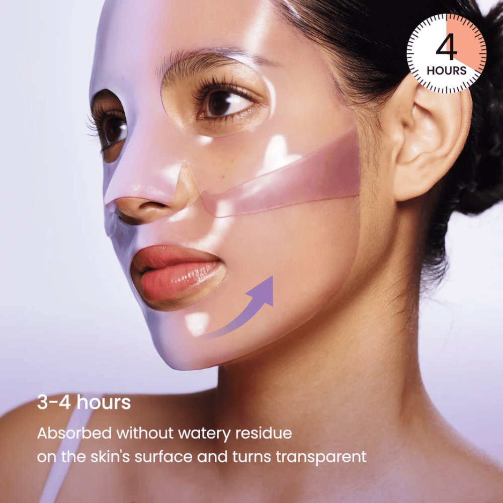 Biodance Rejuvenating Caviar PDRN Real Deep Mask applicata sul viso – maschera gel che viene assorbita e diventa trasparente dopo 3-4 ore